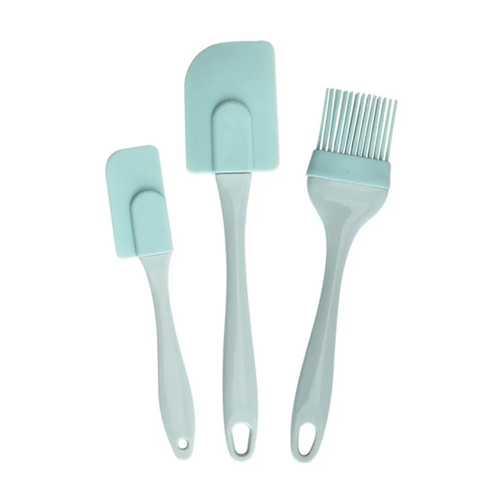 Kitchen Appliances Home - 3 ชิ้นครีม Scraper DIY ขนมปังเค้กเนยไม้พายผสมแปรงน้ํามันครัวเบเกอรี่เครื่องมือไม้พายซิลิโคน Non