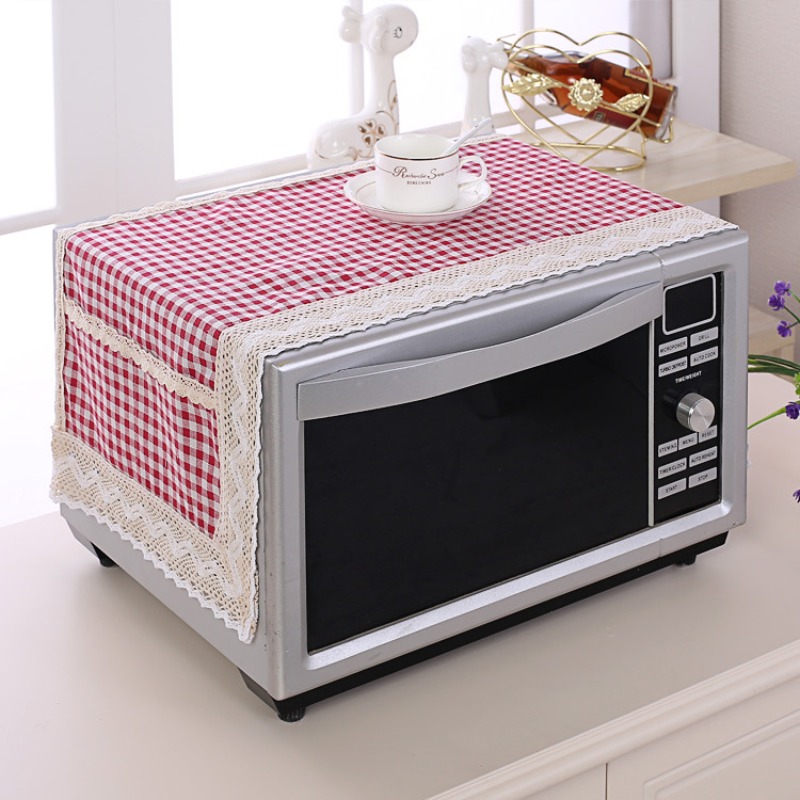 Kitchen Appliances List - ผ้าคลุมไมโครเวฟ 1 ชิ้น ทำจากผ้าฝ้ายและผ้าลินิน ป้องกันฝุ่นและน้ำมัน อุปกรณ์ป้องกันสำหรับครัว
