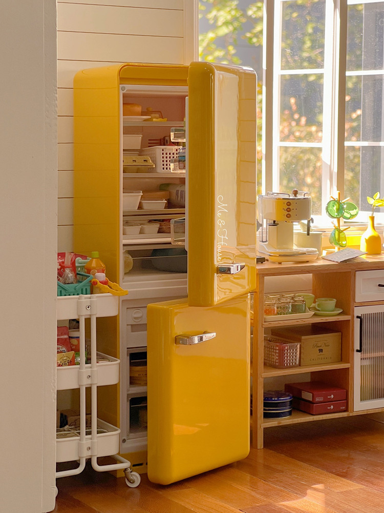 บ้านตุ๊กตา1/6ตู้เย็นโลหะ akses - Kitchen Appliances List บทวิจารณ์และราคา